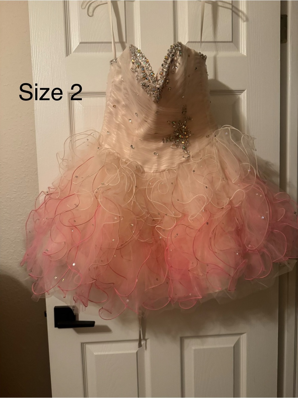 Pink Ombre Party Dress with Crystal Accents